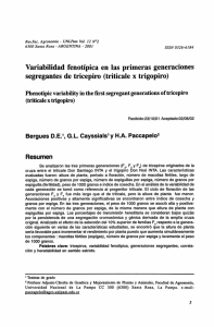 Variabilidad fenotípica en las primeras generaciones