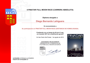Diploma otorgado a Diego Bernardo Lahiguera