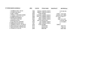 Nº ORDEN MARCA MODELO ANO COSTO TITULO ADQ VALOR