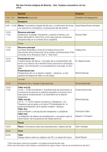 Día dos: Formas antiguas de Dharma – Zen, Terapia y