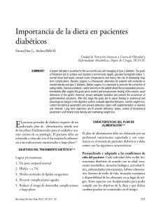 Importancia de la dieta en pacientes diabéticos