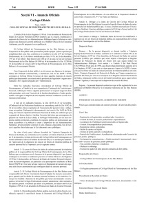 Secció VI - Anuncis Oficials - Colegio Oficial de Fisioterapeutas de
