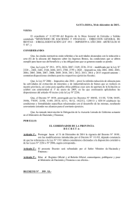 Decreto 399/2015 - Dirección General de Rentas Dirección General