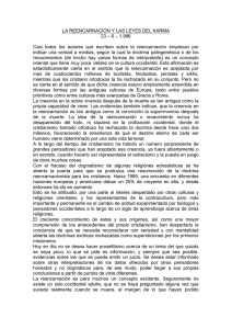 LA REENCARNACIÓN Y LAS LEYES DEL KARMA 23 – 6 – 1.996