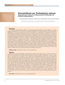 Dermatofitosis por Trichophyton rubrum.