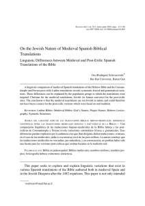 On the Jewish Nature of Medieval Spanish Biblical