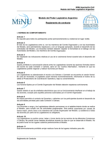 Modelo del Poder Legislativo Argentino Reglamento de