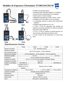 Medidor de Espesores Ultrasónico TT100/110/120/130