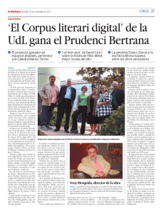 `El Corpus literari digital` de la UdL gana el Prudenci Bertrana