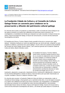 La Fundación Cidade da Cultura y el Consello da Cultura Galega