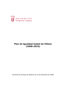 Plan de Igualdad Isabel de Villena (2008