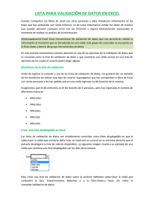 lista para validación de datos en excel