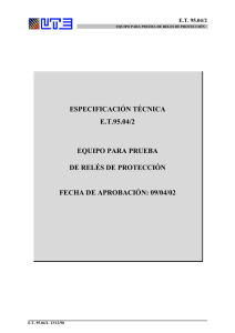 ESPECIFICACIÓN TÉCNICA E.T.95.04/2 EQUIPO PARA PRUEBA