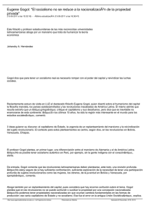 Eugene Gogol: "El socialismo no se reduce a la nacionalizaciÃ³n de