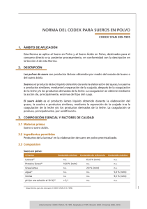 NORMA DEL CODEX PARA SUEROS EN POLVO