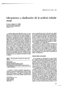 mecanismos y clasificación de la acidosis tubular renal