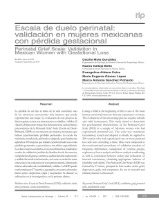 Escala de duelo perinatal: validación en mujeres mexicanas con