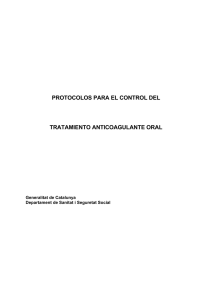 Protocolos para el control del Tratamiento Anticoagulante