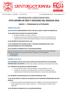 Información complementaria Cto España y Descenso Bidasoa 2016