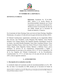 TRIBUNAL CONSTITUCIONAL EN NOMBRE DE LA REPUBLICA