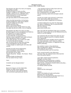 Desapariciones Música y letra: Rubén Blades Que alguien me diga