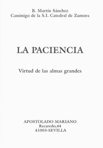 la paciencia - editorial apostolado mariano