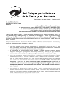 Red estat de la Ti Red Chiapas por la Defensa de la Tierra y el