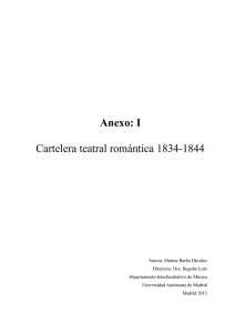 Anexo: I Cartelera teatral romántica 1834-1844