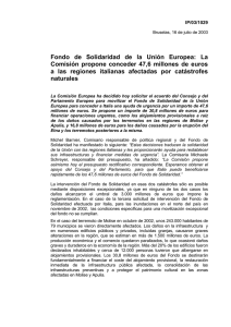 Fondo de Solidaridad de la Unión Europea: La Comisión