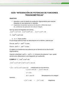 guía “integración de potencias de funciones trigonométricas”