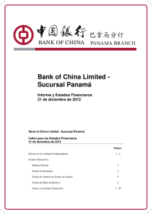 Bank of China Limited - Sucursal Panamá Informe y Estados