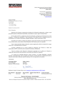 Carta al embajador de Ruanda en París