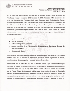 Acta No. 33.1 - Ayuntamiento De Trincheras