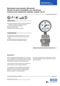 Manómetro para presión diferencial Versión de acero inoxidable