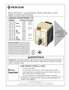 MASTERTEMP® Calentado para piscina y spa manual