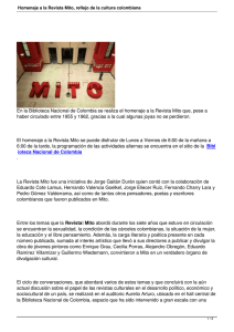 Homenaje a la Revista Mito, reflejo de la cultura colombiana
