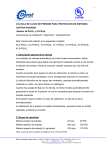 VALVULA DE ALIVIO DE PRESION PARA PROTECCION DE
