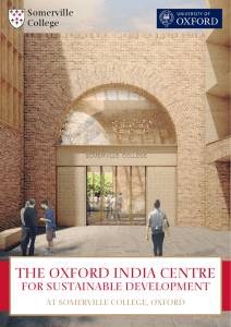THE OXFORD INDIA CENTRE - Somerville College