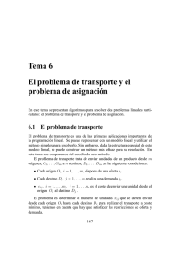 Tema 6 El problema de transporte y el problema de asignaci´on