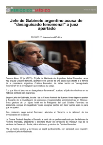 Jefe de Gabinete argentino acusa de "desaguisado fenomenal" a