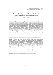 ¿Hay una filosofía postcolonial en América Latina? Fuentes