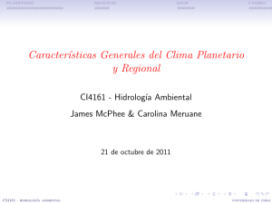Características Generales del Clima Planetario y Regional - U