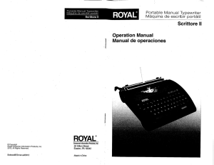 Page 1 º Portable Manual Typewriter Scrittore I Máduina de escribir