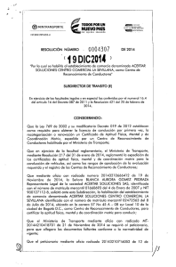 ÿþresolucion 0004307-2014 - Ministerio de Transporte