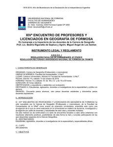 xivº encuentro de profesores y licenciados en geografía de formosa