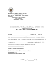 Formulario instancia admisión - Universidad Complutense de Madrid