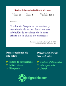Niveles de Streptococcus mutans y prevalencia de