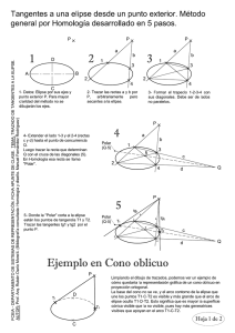 Trazado de tangentes a la elipse