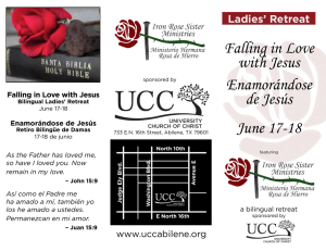 Falling in Love with Jesus Enamorándose de Jesús June 17-18