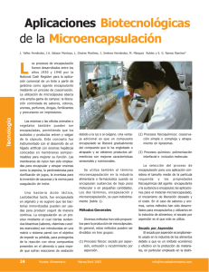 Aplicaciones biotecnológicas de la microencapsulación. (PDF